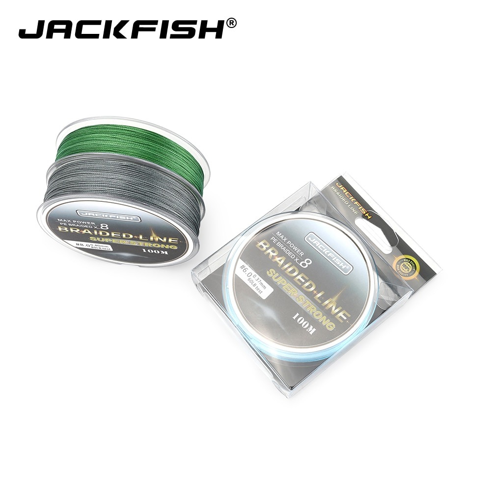 JACKFISH 100m 8 Strand PE Braided Fishing Line 10-80LB Multifilament ...