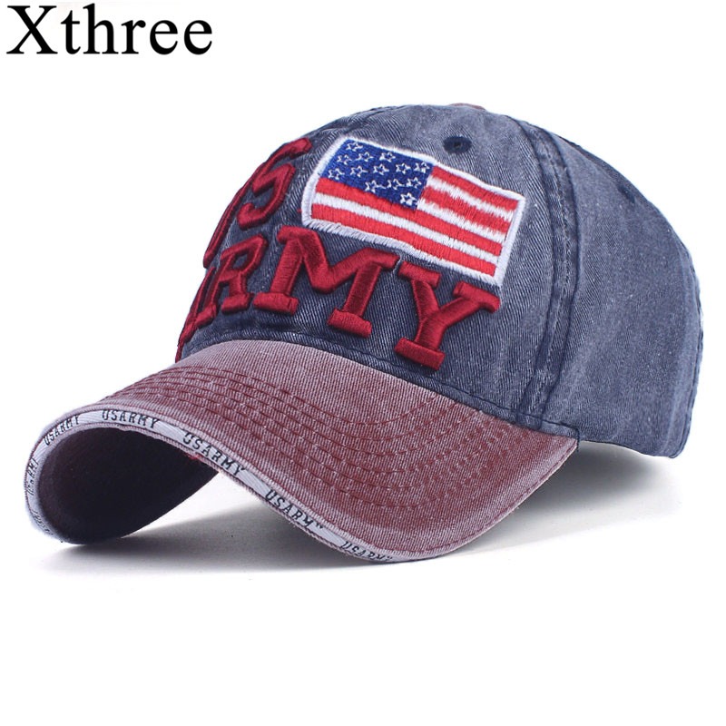 Xthree 100% Washed Cotton Baseball Caps Men Summer Cap Embroidery ...