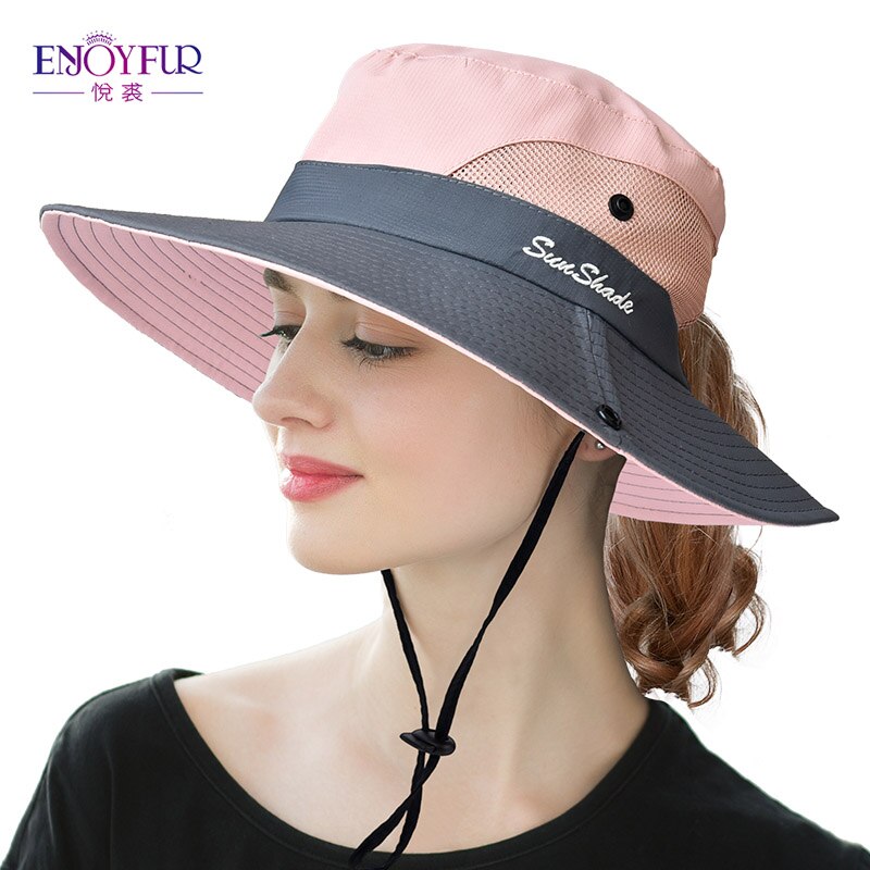 ENJOYFUR Summer Wide Brim Sun Hats For Women Outdoor UV