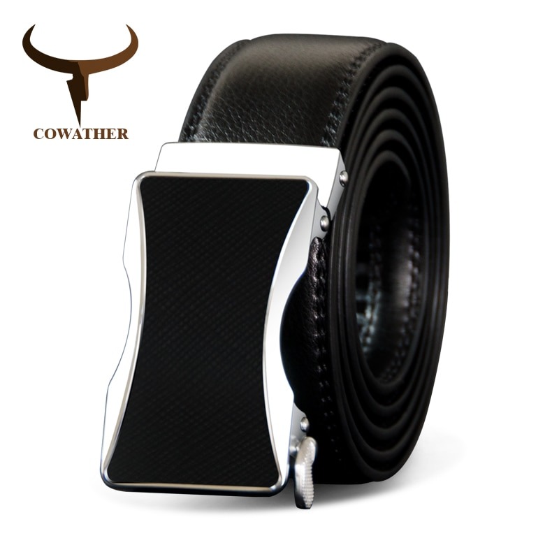 Top Quality Cowhide Belts Automatic Buckle Cow Genuine Leather Men Belt ...