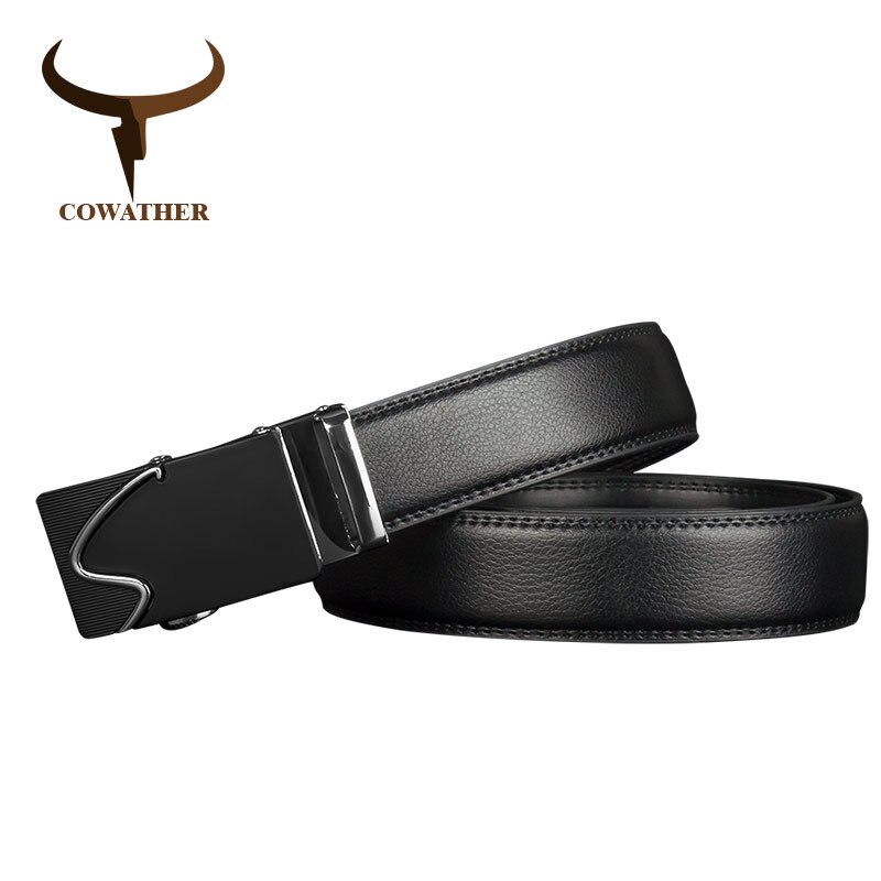 Men Belts Top Cow Genuine Leather Men Belt Automatic Buckle Male Strap ...