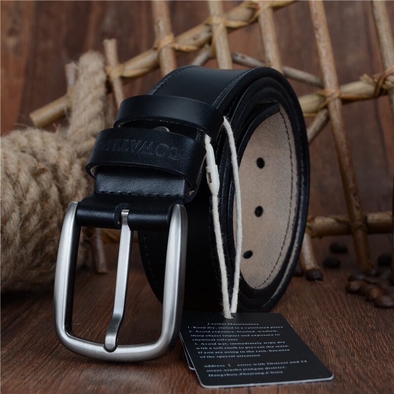 COWATHER fashion design cow genuine leather 2019 new men belts good ...