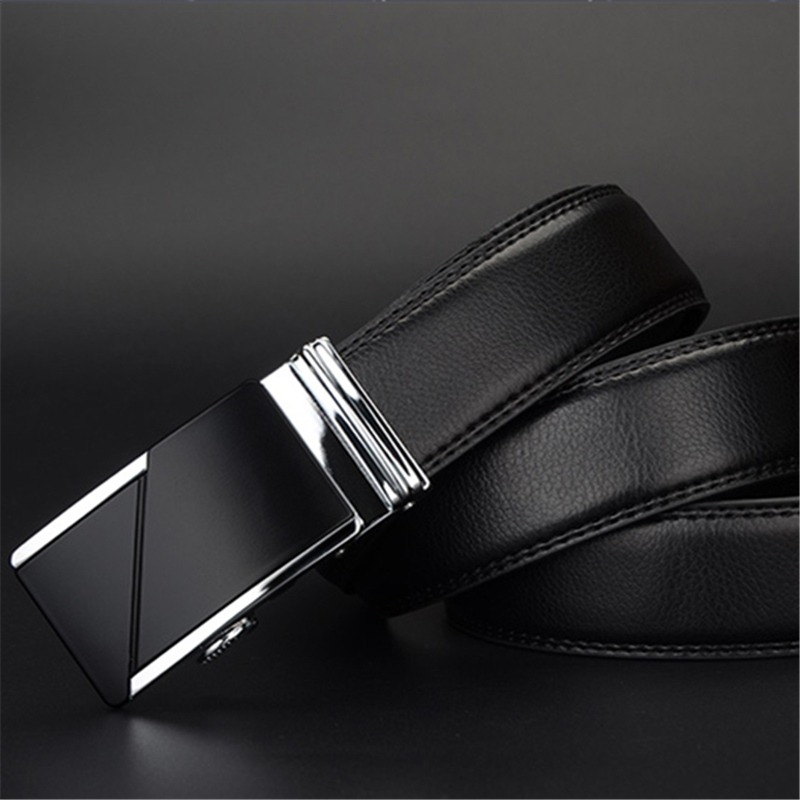 COW genuine Leather Belts for Men High Quality Male Automatic Ratchet ...