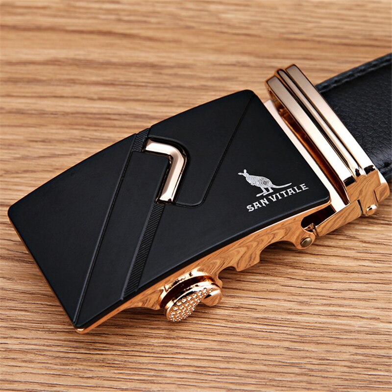 Fashion designer leather strap male automatic buckle belts for men ...