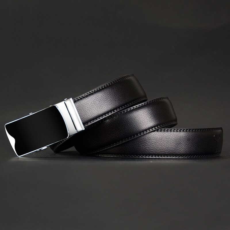 Metal Buckle Cow Genuine Leather Men Belt High Quality Automatic Buckle ...