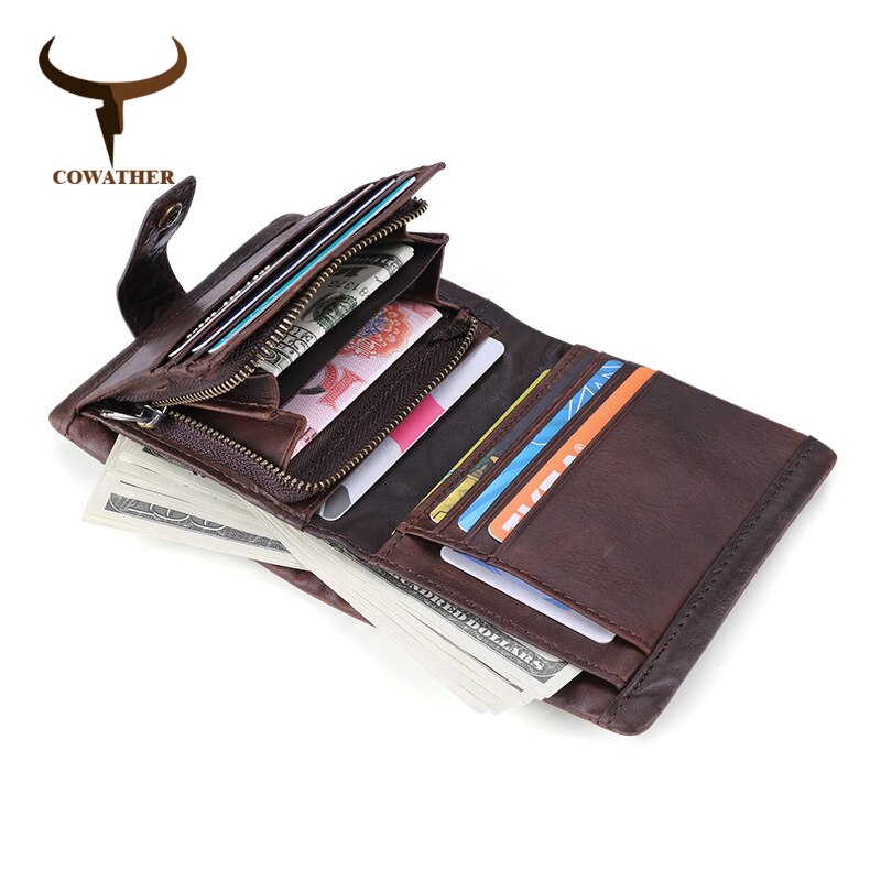 short style men wallet top quality cow genuine leather male purse ...