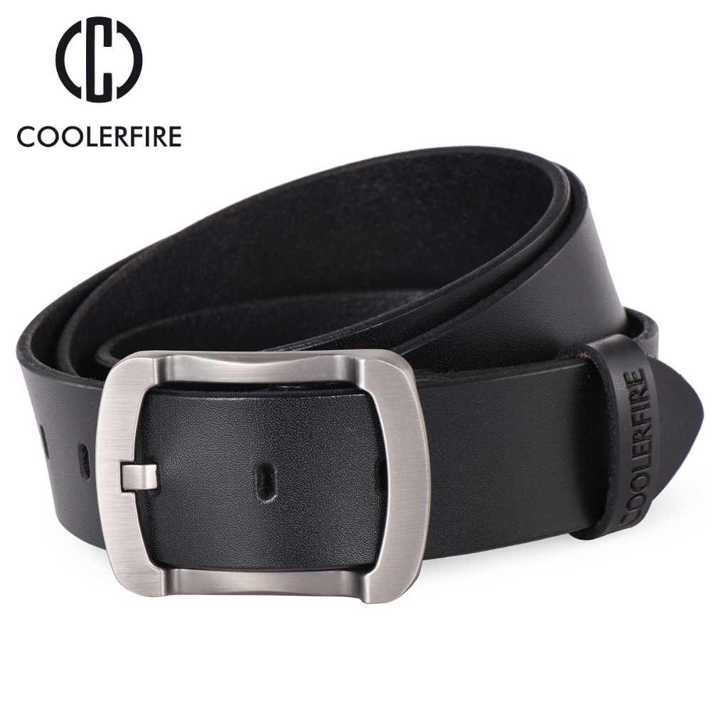 Coolerfire 2017 fashion cowhide genuine leather belt men black jeans ...