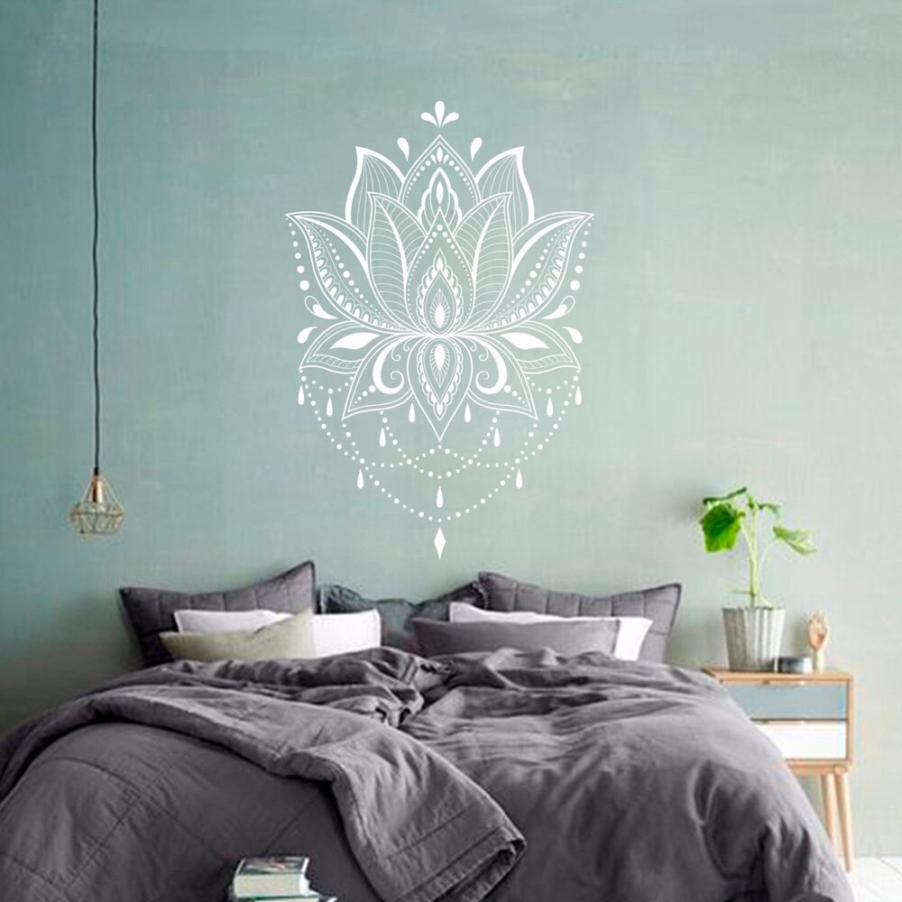 Lotus Wall sticker Boho vinyl wall decar Mandala wall decols Yoga ...