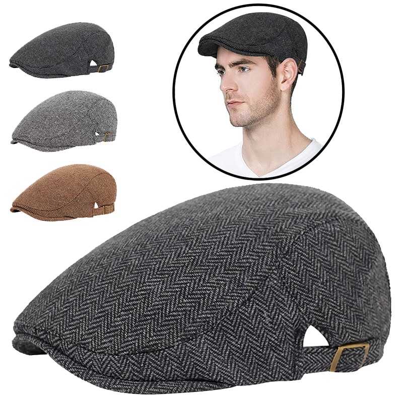 Autumn Winter beret Hats for Men Casual Newsboy Cap Fashion Keep Warm ...