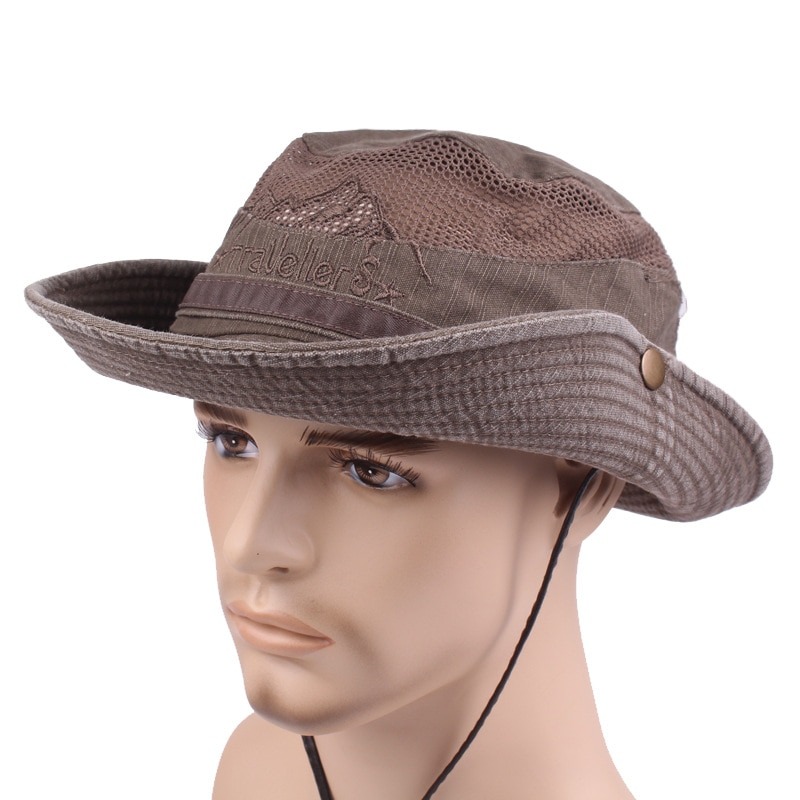 Casual Cotton Summer Spring men's Bucket Hats Outdoor Wide