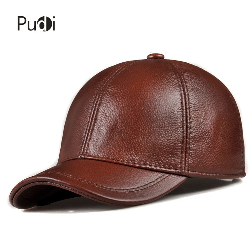 HL171-F Spring genuine leather baseball sport cap hat men’s winter warm ...