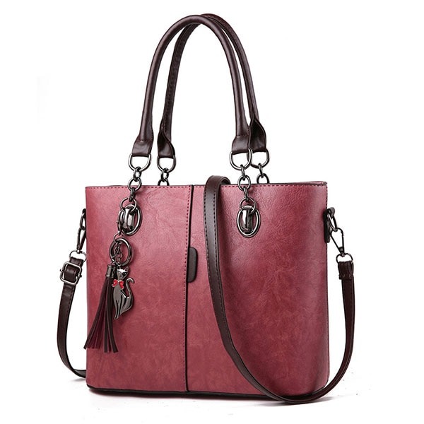 Luxury Handbags Women Bags Designer 2020 Big Solid Leather Tassel ...