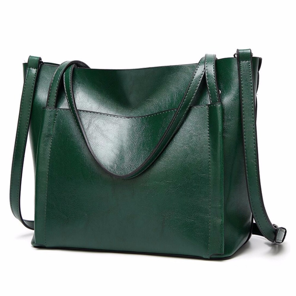 New Fashion Oil wax leather women bag handbag soft leather ...