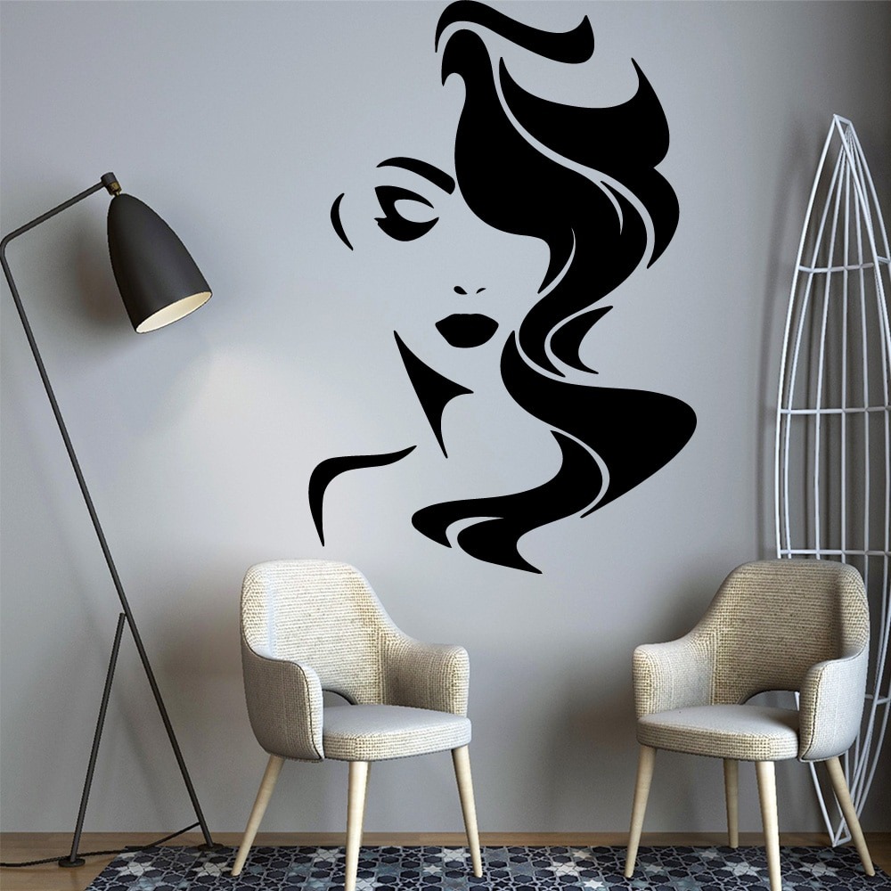 Morden Wall Sticker Sexy Women Vinyl Wall Decals For Beauty Salon Decor