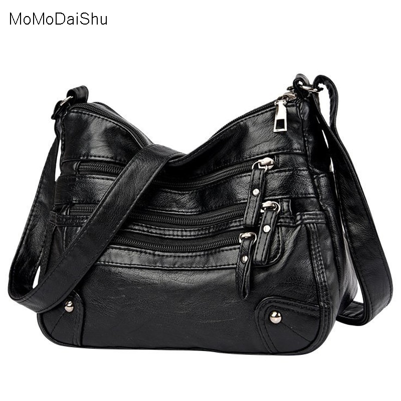 High Quality Women's Soft Leather Shoulder Bags Multi-Layer Classic ...