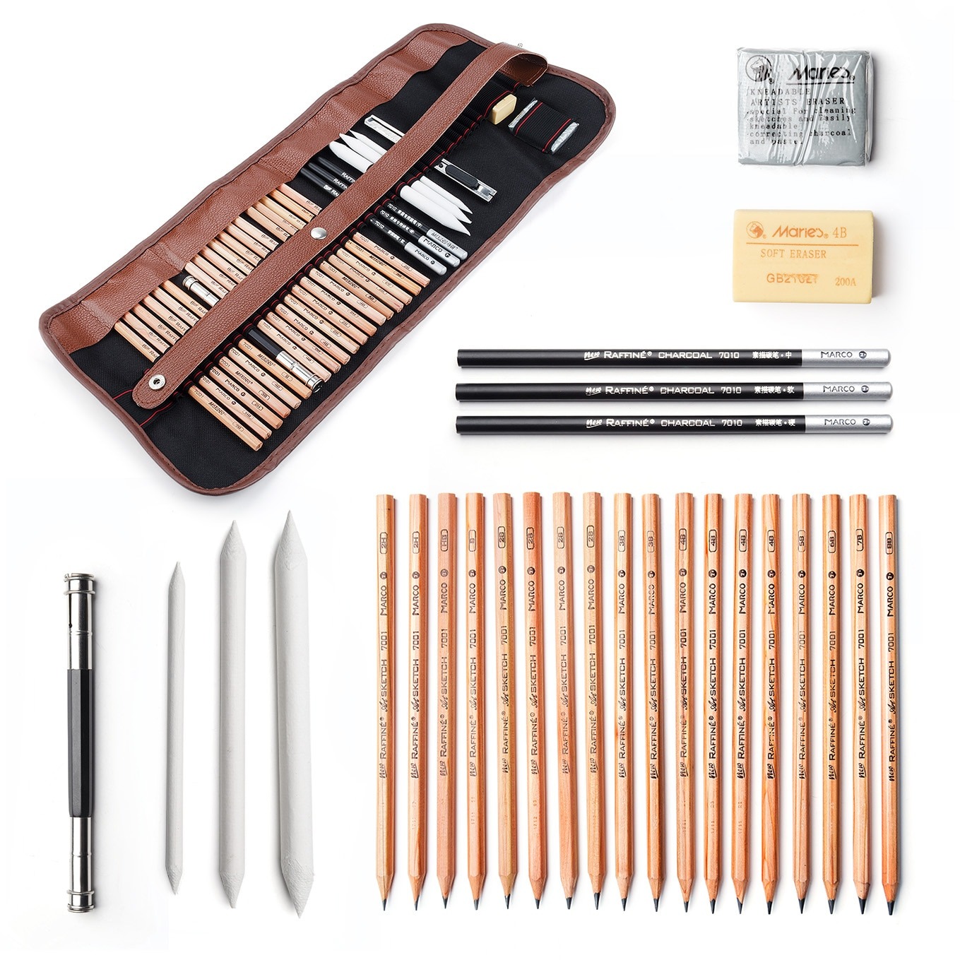 29 Pieces Professional Sketch & Drawing Art Tool Kit With Graphite