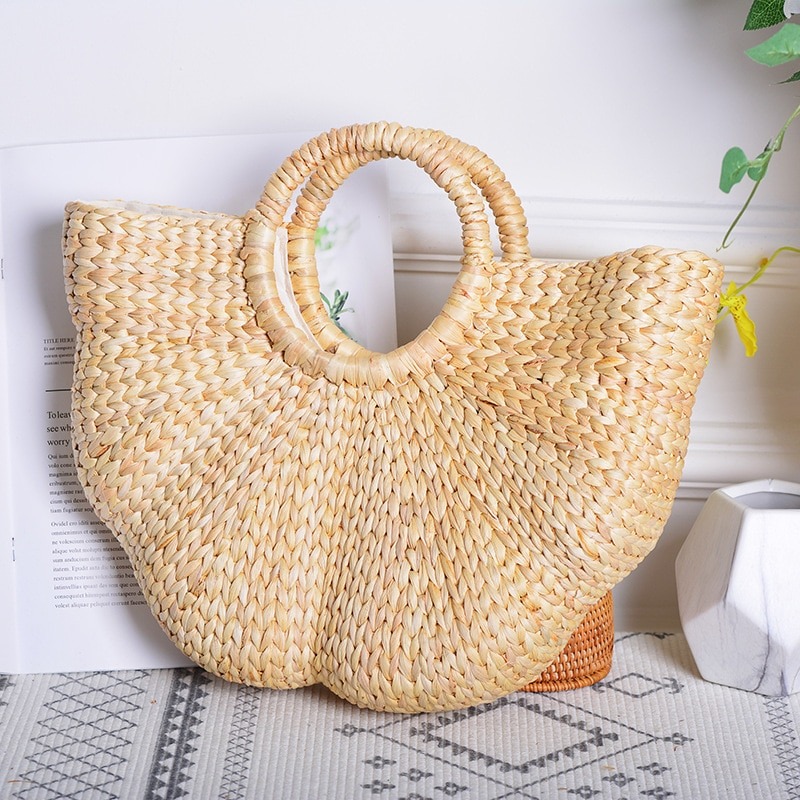 Lovevook woven straw bags women handbag with top-handle summer beach ...