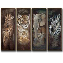 Tiger Giraffe Elephant Zebra Wall Art Canvas Print Animal Painting ...