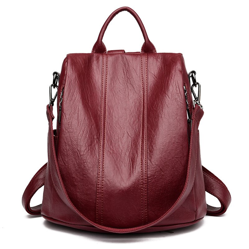 Women Waterproof Anti-theft Leather Backpacks Bags For Girls Female ...