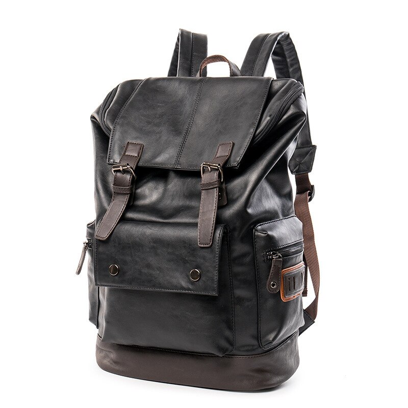 Men Leather Backpack Men’s Large Antitheft Pu Travel Backpack Laptop ...