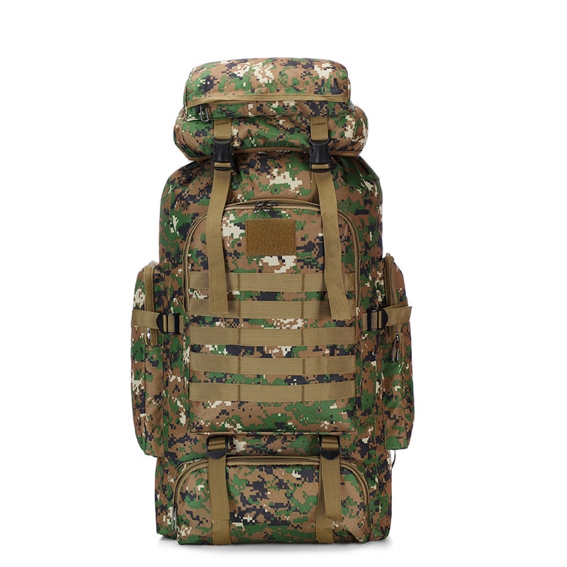 80L Waterproof Molle Camo Tactical Backpack Military Army Hiking ...