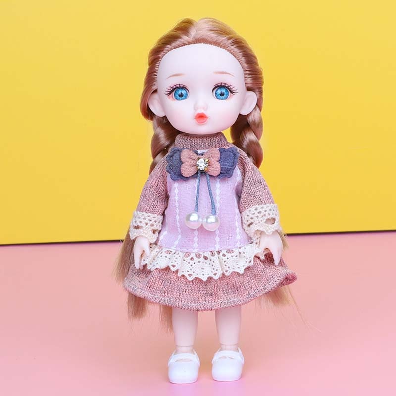 Moveable Jointed Mini 14 Joints 16cm 1/12 Baby Doll 3D Blue Eyes ...