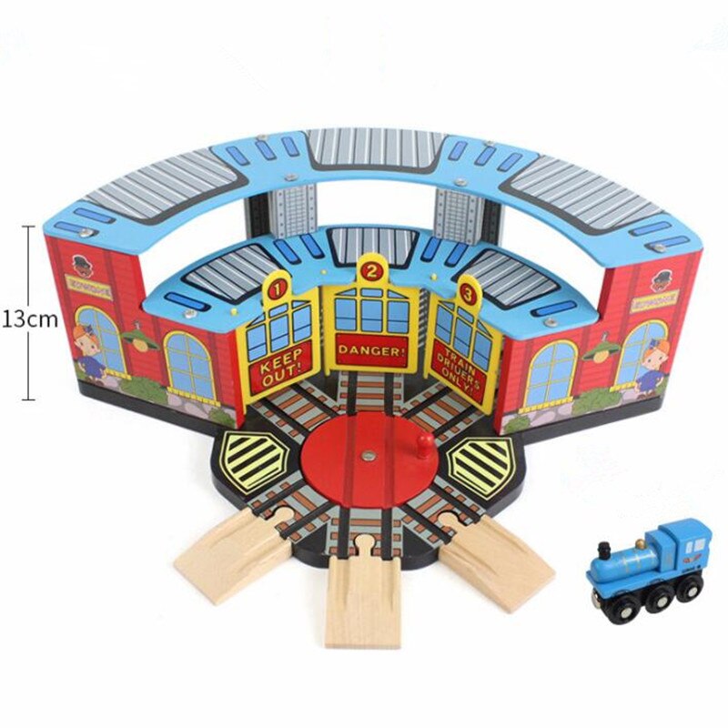 1PC Wooden Train Track Accessories Parking Lot Railway Station Fit for ...