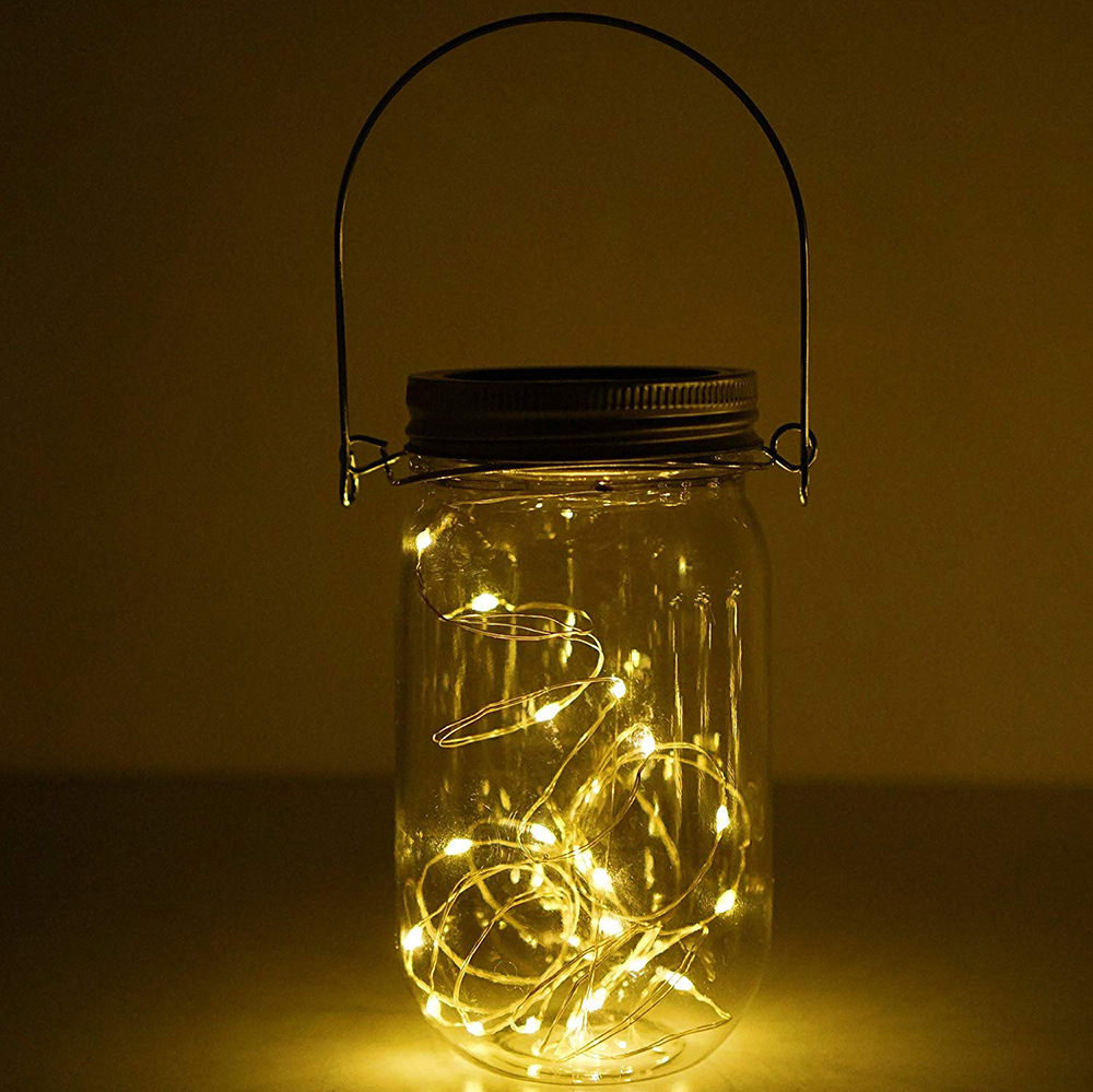 Solar Bottle Jar Lights 2m 20 Led String Fairy Firefly Lights Lids ...