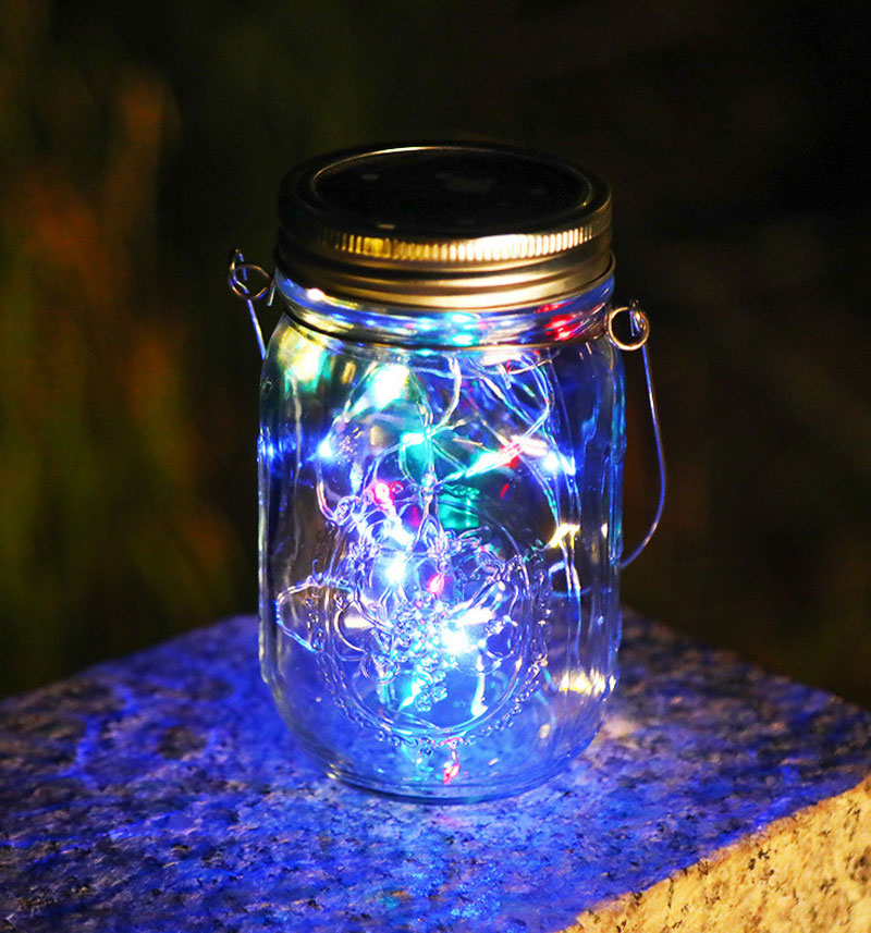 Solar Bottle Jar Lights 2m 20 Led String Fairy Firefly Lights Lids ...