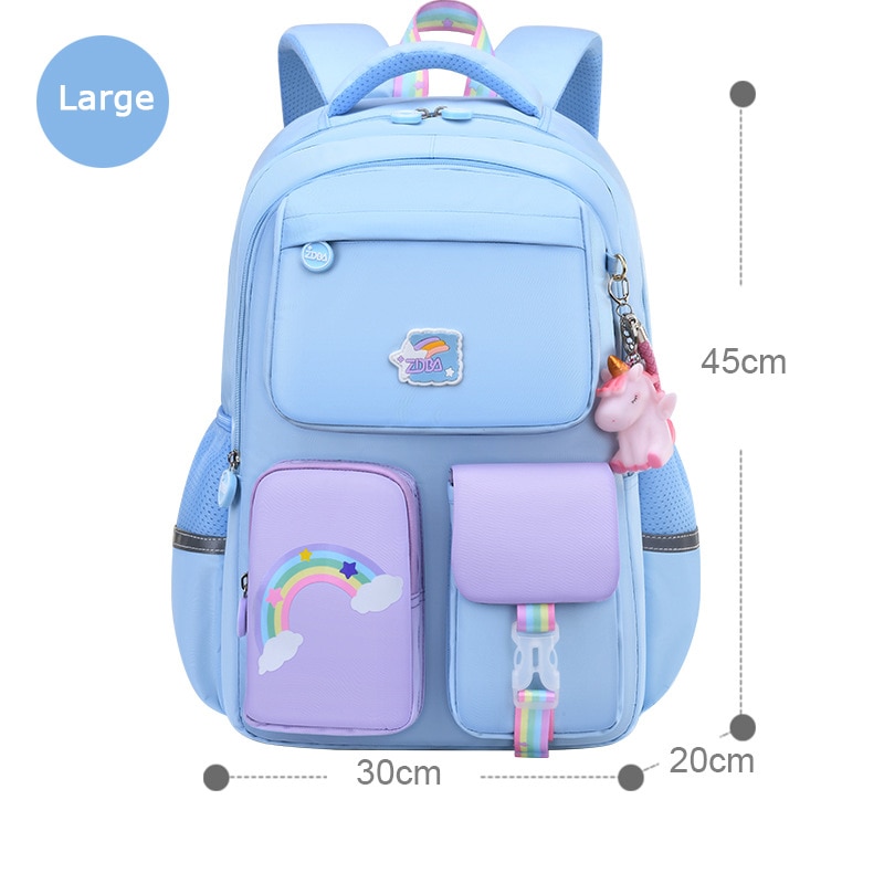 Korean fashion rainbow shoulder strap school bag for teenagers girls ...